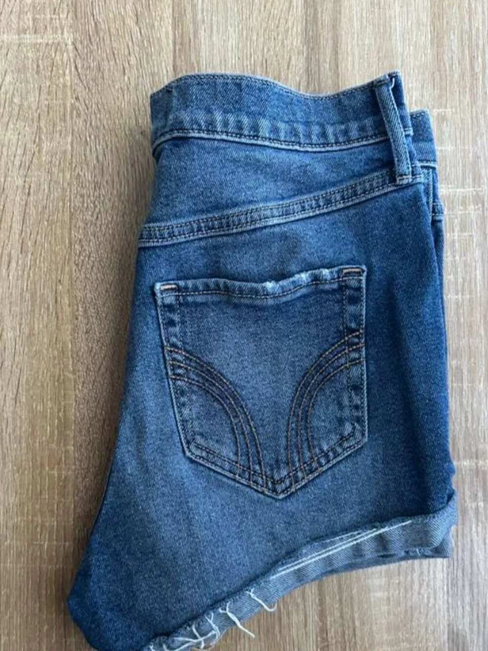 Hollister High Rise Denim Shorts W29 Blue Distressed Stretch - Picture 3 of 8